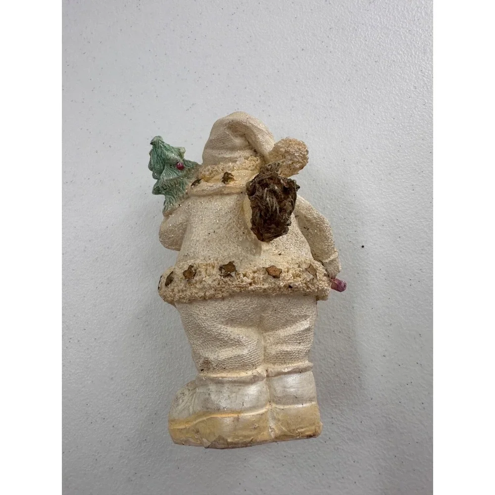 Vintage Ceramic Santa Claus Figurine With Tree &‎ Gift Bag 6